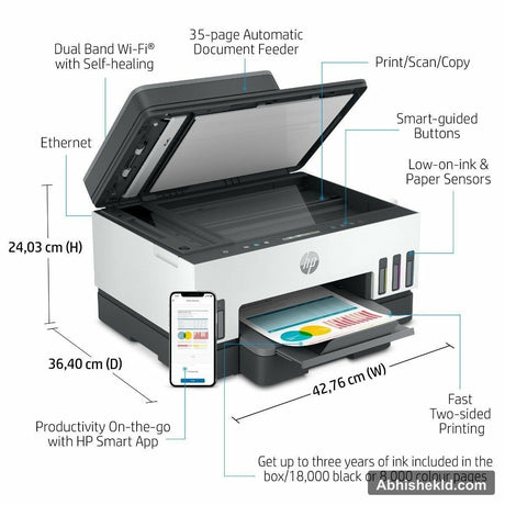 HP Smart Tank 750 35-sheet ADF automatic document feeder with legal paper