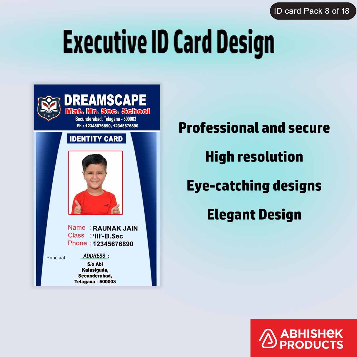 Executive Card Sample Executive ID Card PSD Templates - 50 Premium Corporate Designs ...