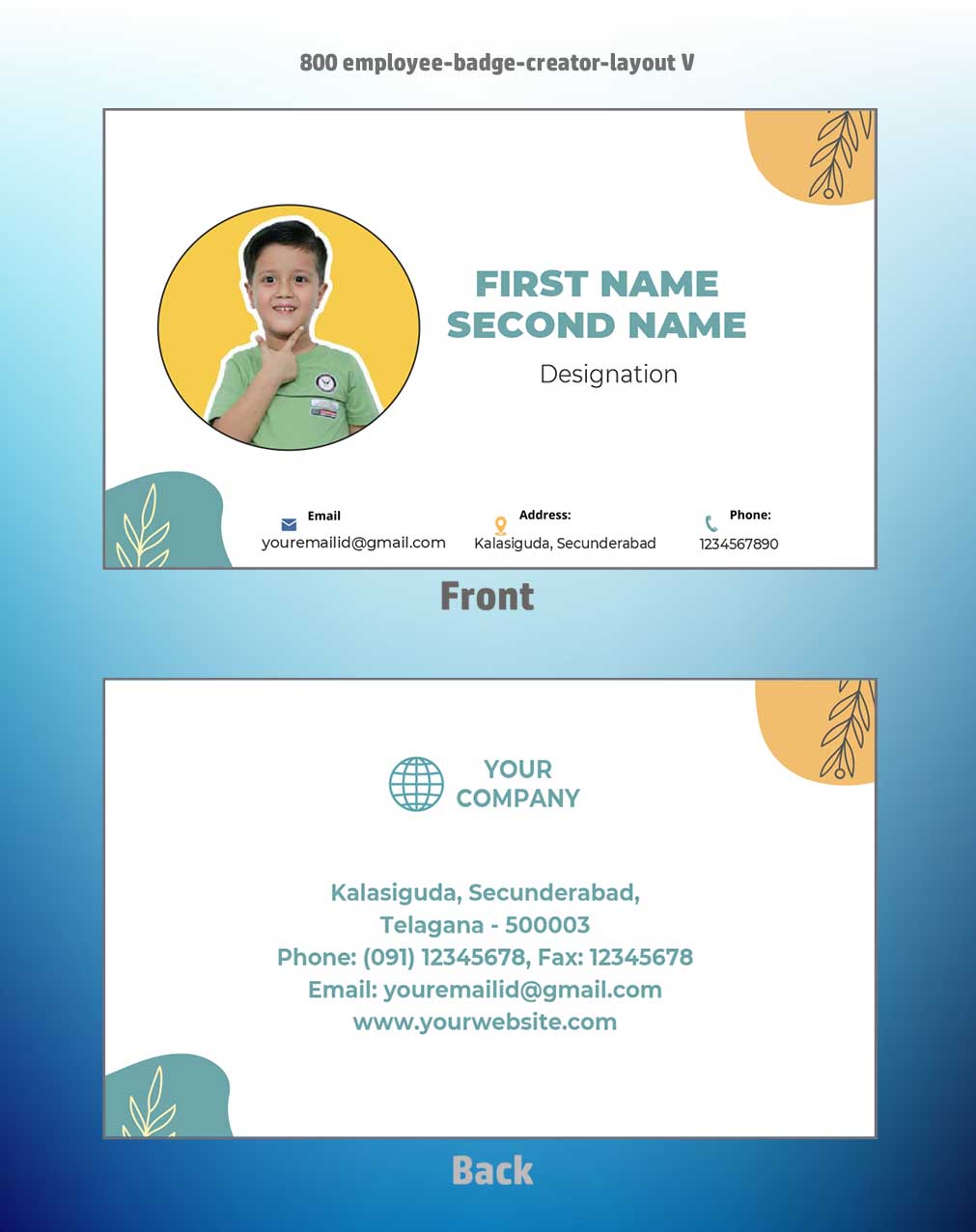 7/8 CorelDraw 11 Printable ID Card Design Templates | 100 Editable Designs India