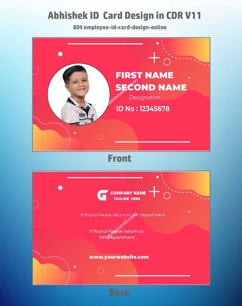 8/8 CorelDraw 11 Printable ID Card Design Templates | 65 Editable Designs India