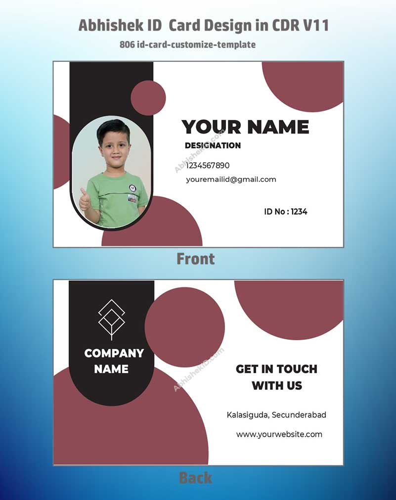 8/8 CorelDraw 11 Printable ID Card Design Templates | 65 Editable Designs India