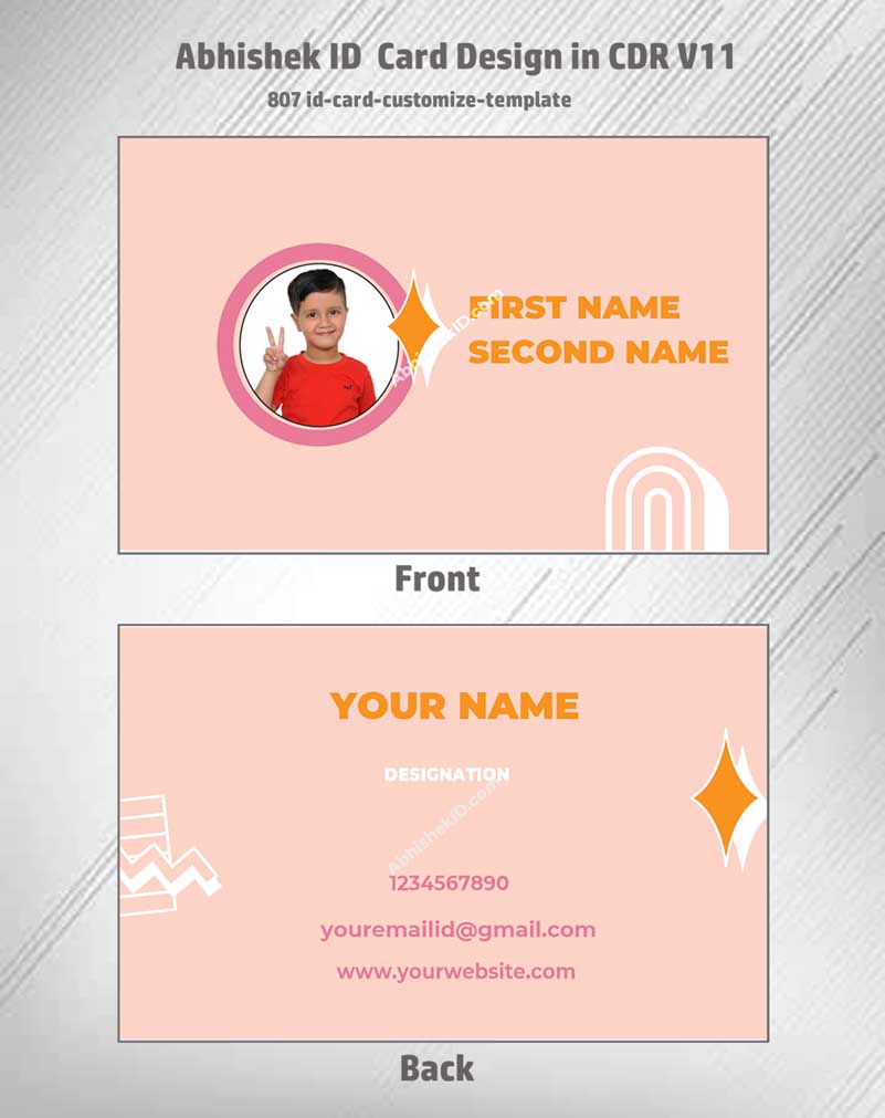 8/8 CorelDraw 11 Printable ID Card Design Templates | 65 Editable Designs India