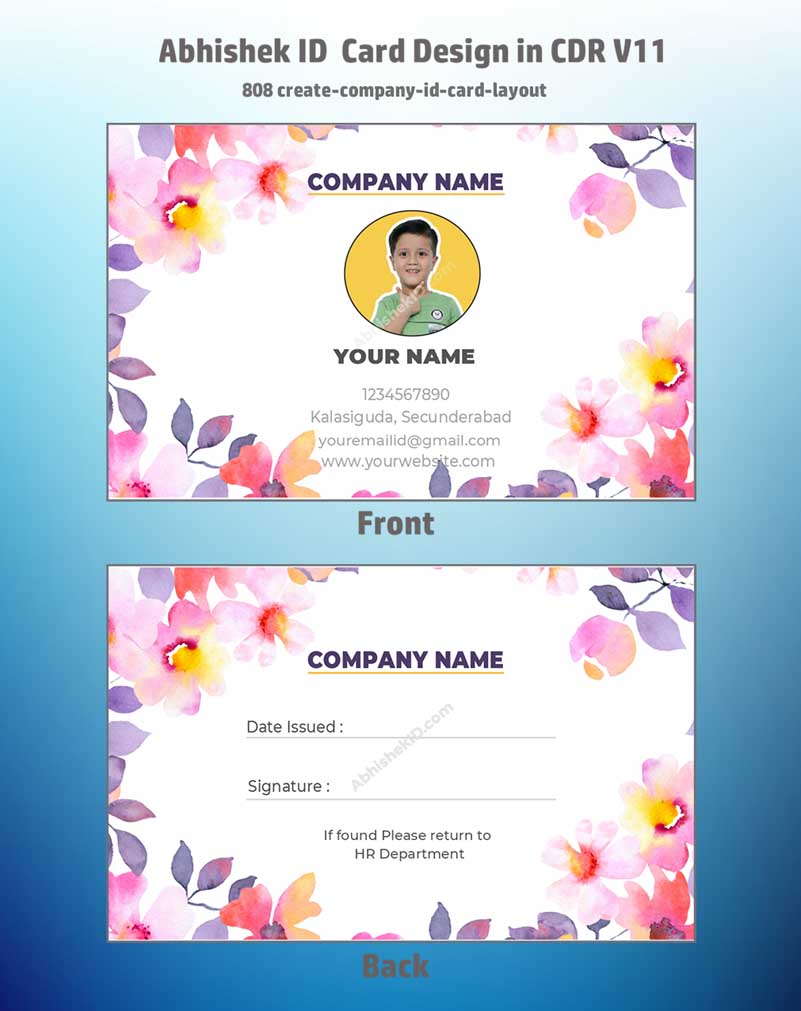 8/8 CorelDraw 11 Printable ID Card Design Templates | 65 Editable Designs India