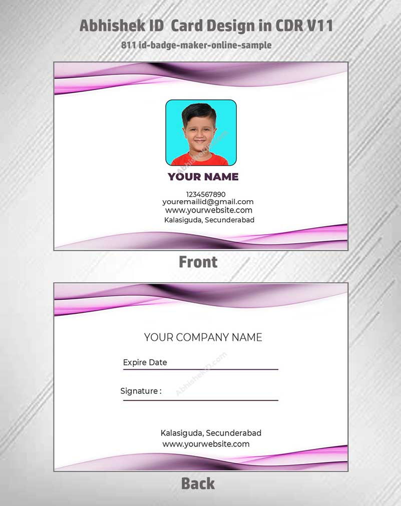 8/8 CorelDraw 11 Printable ID Card Design Templates | 65 Editable Designs India