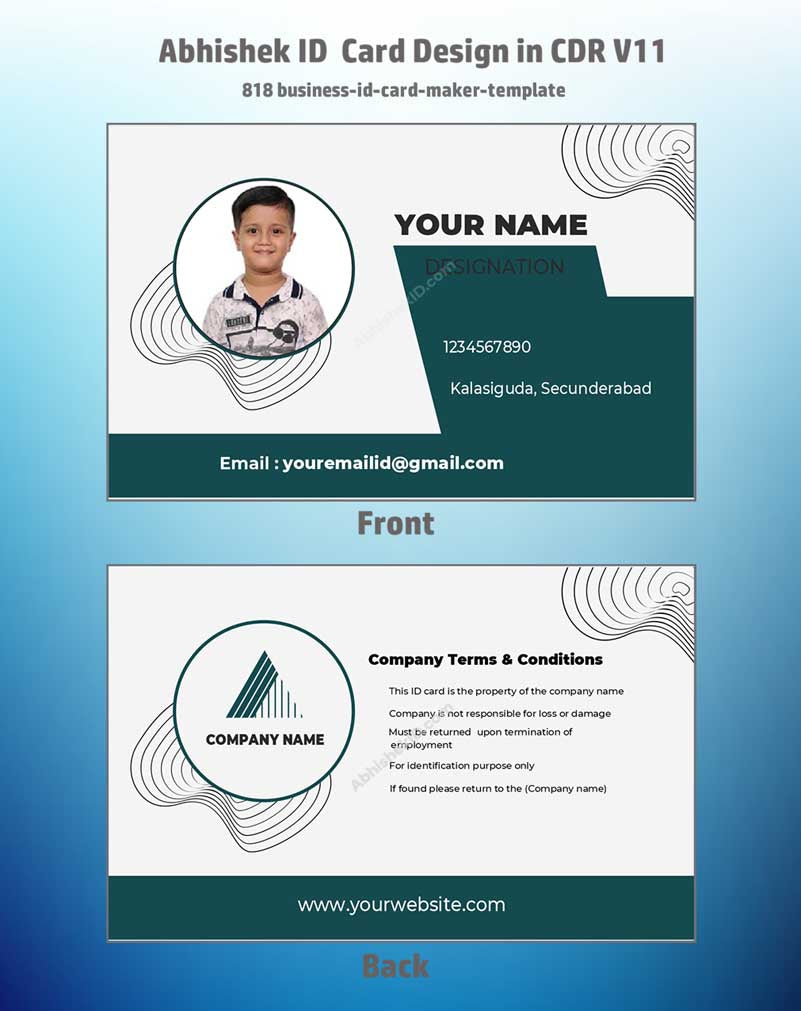 8/8 CorelDraw 11 Printable ID Card Design Templates | 65 Editable Designs India