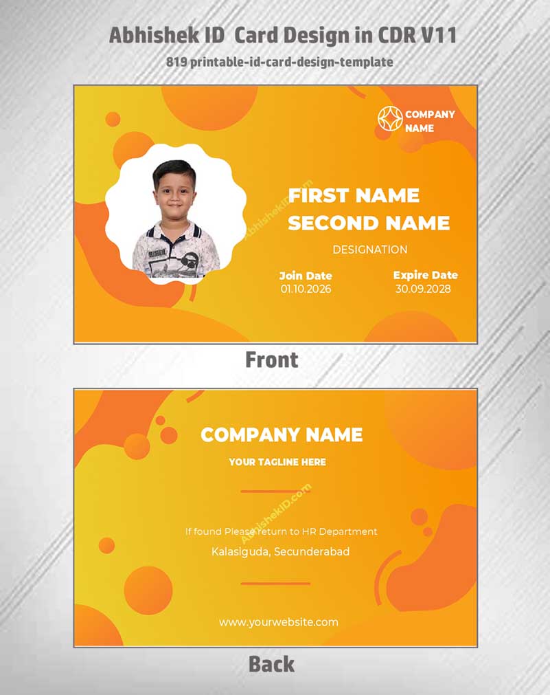 8/8 CorelDraw 11 Printable ID Card Design Templates | 65 Editable Designs India