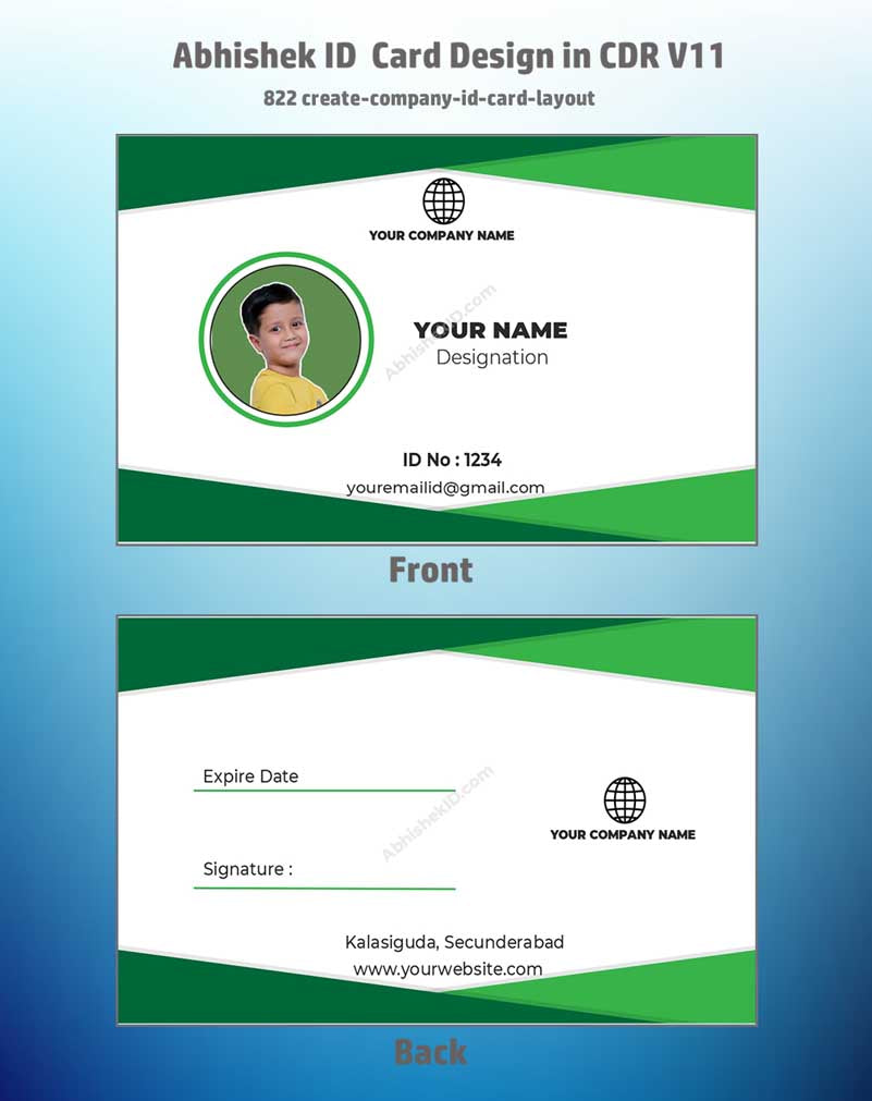8/8 CorelDraw 11 Printable ID Card Design Templates | 65 Editable Designs India