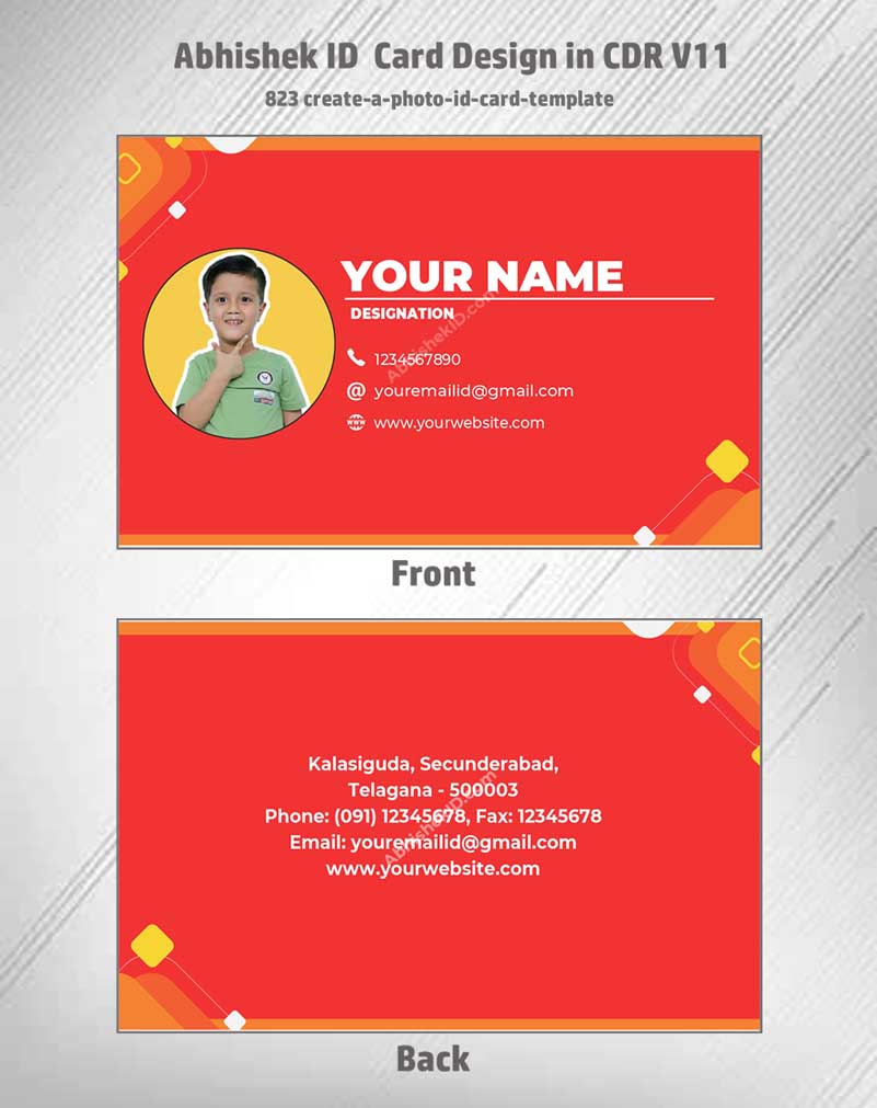 8/8 CorelDraw 11 Printable ID Card Design Templates | 65 Editable Designs India