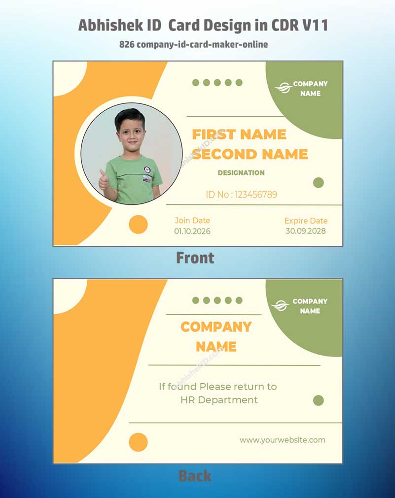 8/8 CorelDraw 11 Printable ID Card Design Templates | 65 Editable Designs India