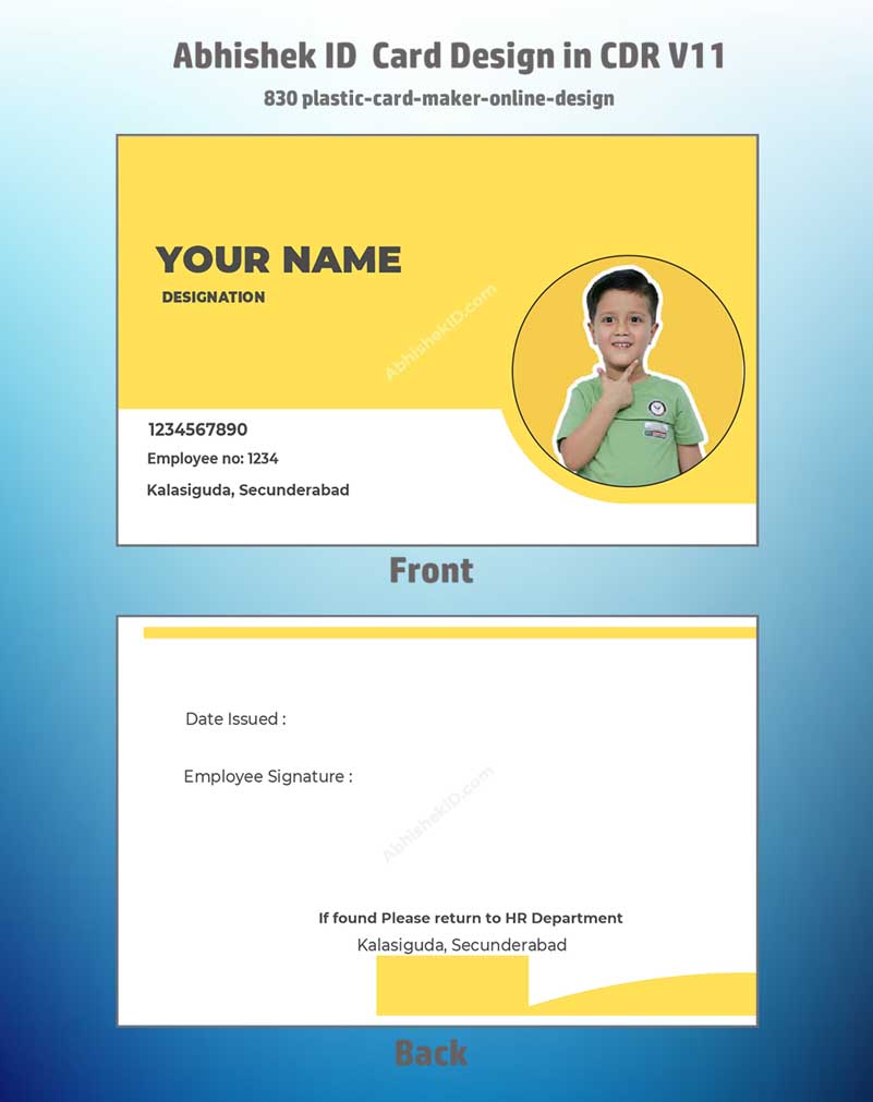 8/8 CorelDraw 11 Printable ID Card Design Templates | 65 Editable Designs India