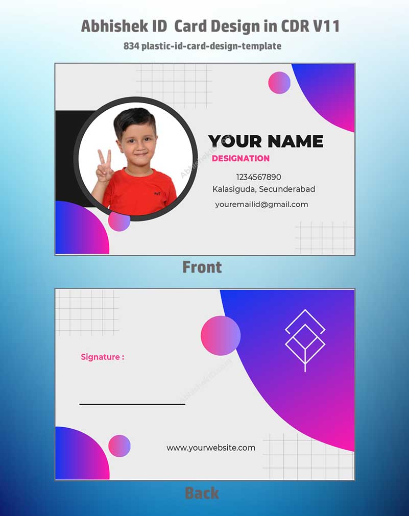 8/8 CorelDraw 11 Printable ID Card Design Templates | 65 Editable Designs India