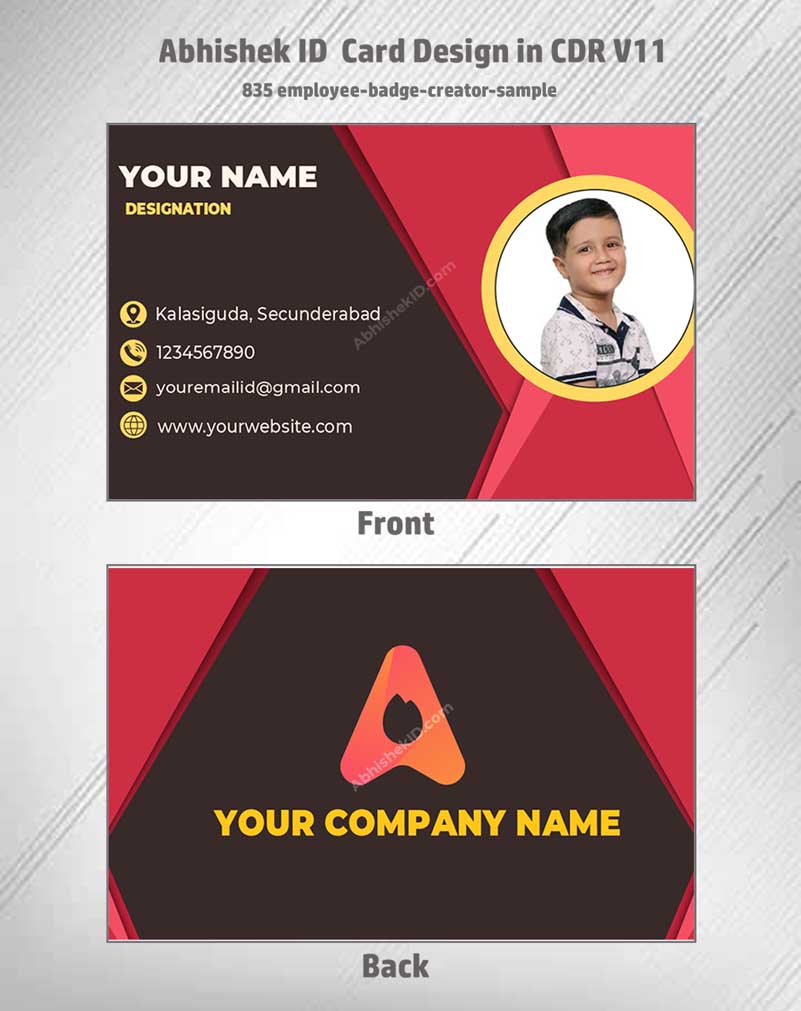 8/8 CorelDraw 11 Printable ID Card Design Templates | 65 Editable Designs India