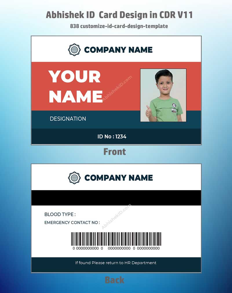 8/8 CorelDraw 11 Printable ID Card Design Templates | 65 Editable Designs India