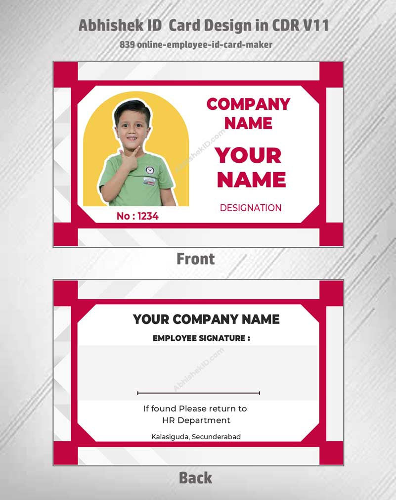8/8 CorelDraw 11 Printable ID Card Design Templates | 65 Editable Designs India