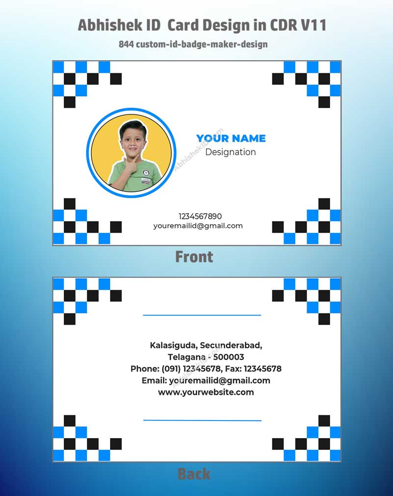 8/8 CorelDraw 11 Printable ID Card Design Templates | 65 Editable Designs India