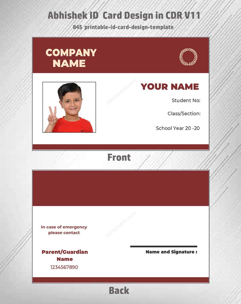 8/8 CorelDraw 11 Printable ID Card Design Templates | 65 Editable Designs India