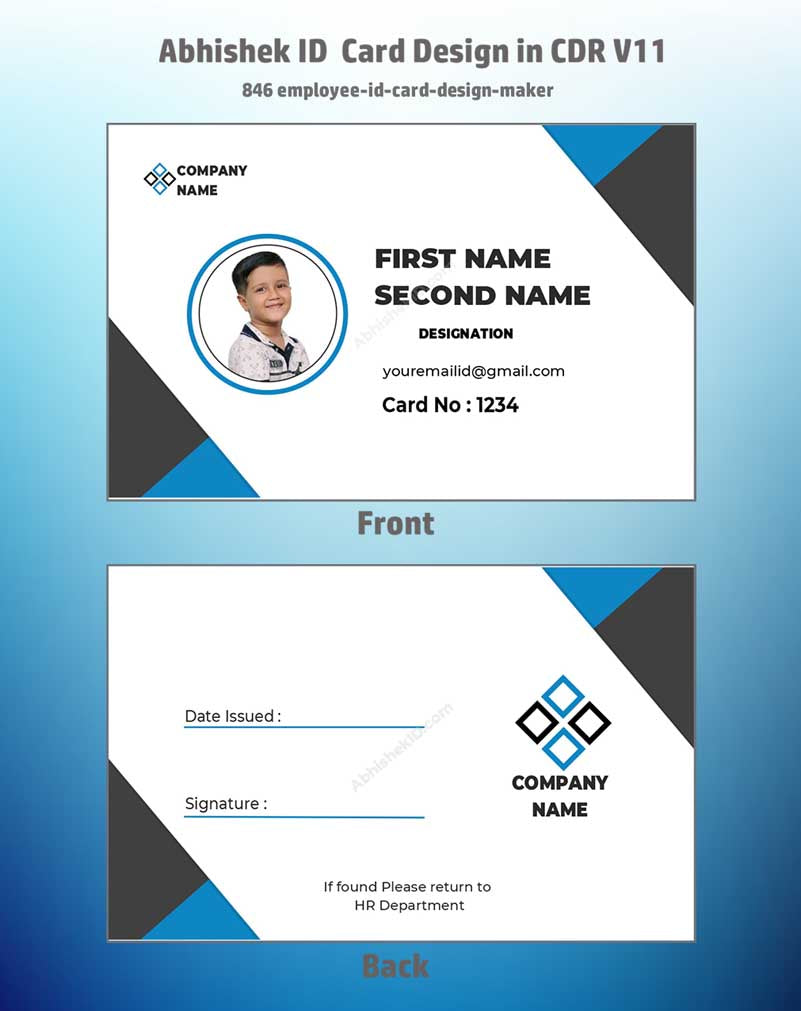 8/8 CorelDraw 11 Printable ID Card Design Templates | 65 Editable Designs India