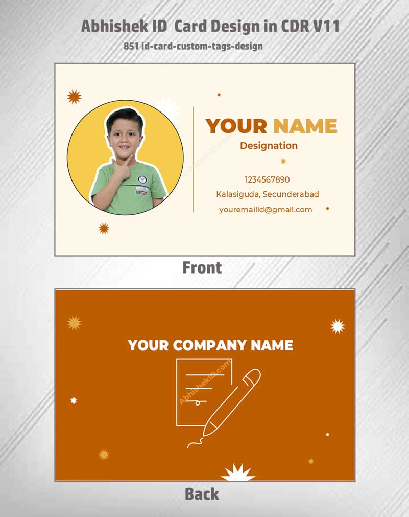 8/8 CorelDraw 11 Printable ID Card Design Templates | 65 Editable Designs India