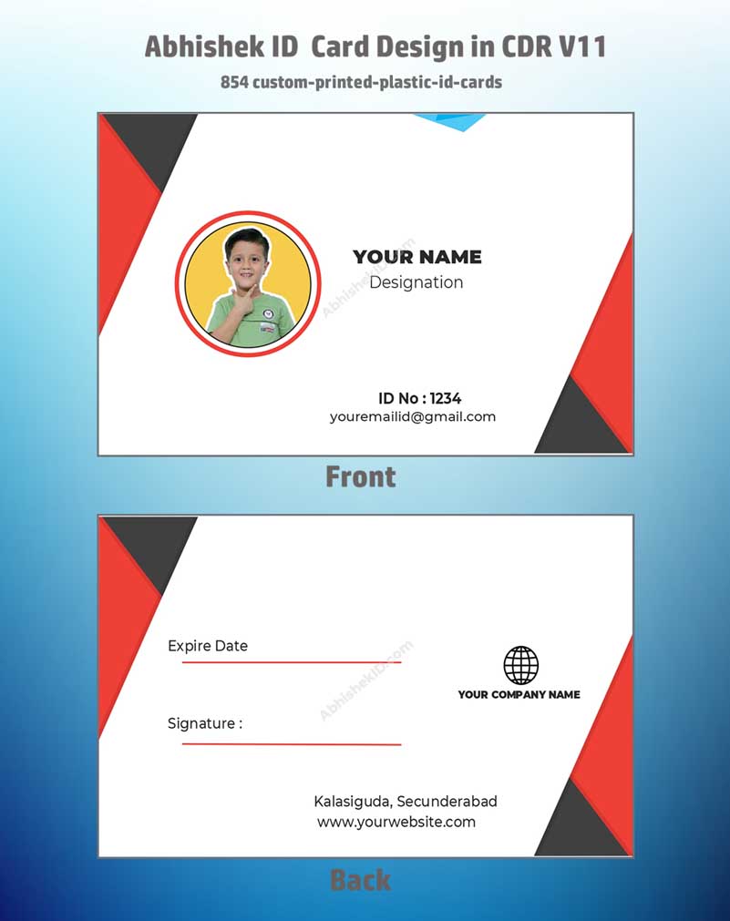 8/8 CorelDraw 11 Printable ID Card Design Templates | 65 Editable Designs India
