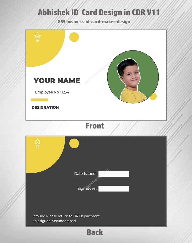 8/8 CorelDraw 11 Printable ID Card Design Templates | 65 Editable Designs India
