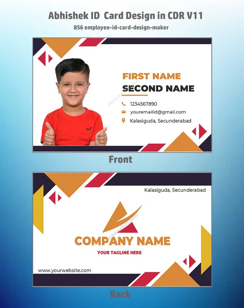 8/8 CorelDraw 11 Printable ID Card Design Templates | 65 Editable Designs India