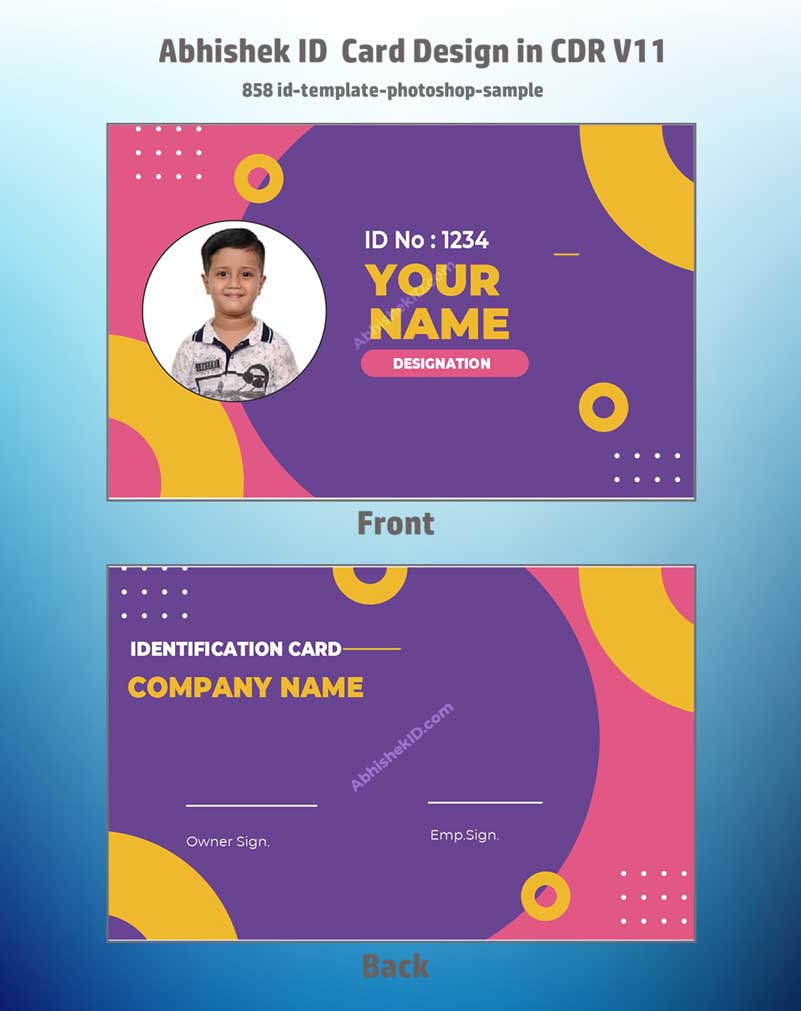 8/8 CorelDraw 11 Printable ID Card Design Templates | 65 Editable Designs India