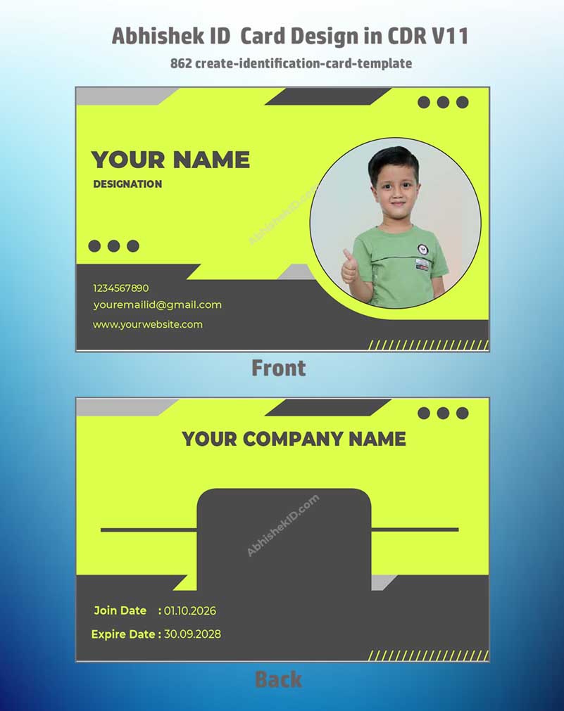 8/8 CorelDraw 11 Printable ID Card Design Templates | 65 Editable Designs India