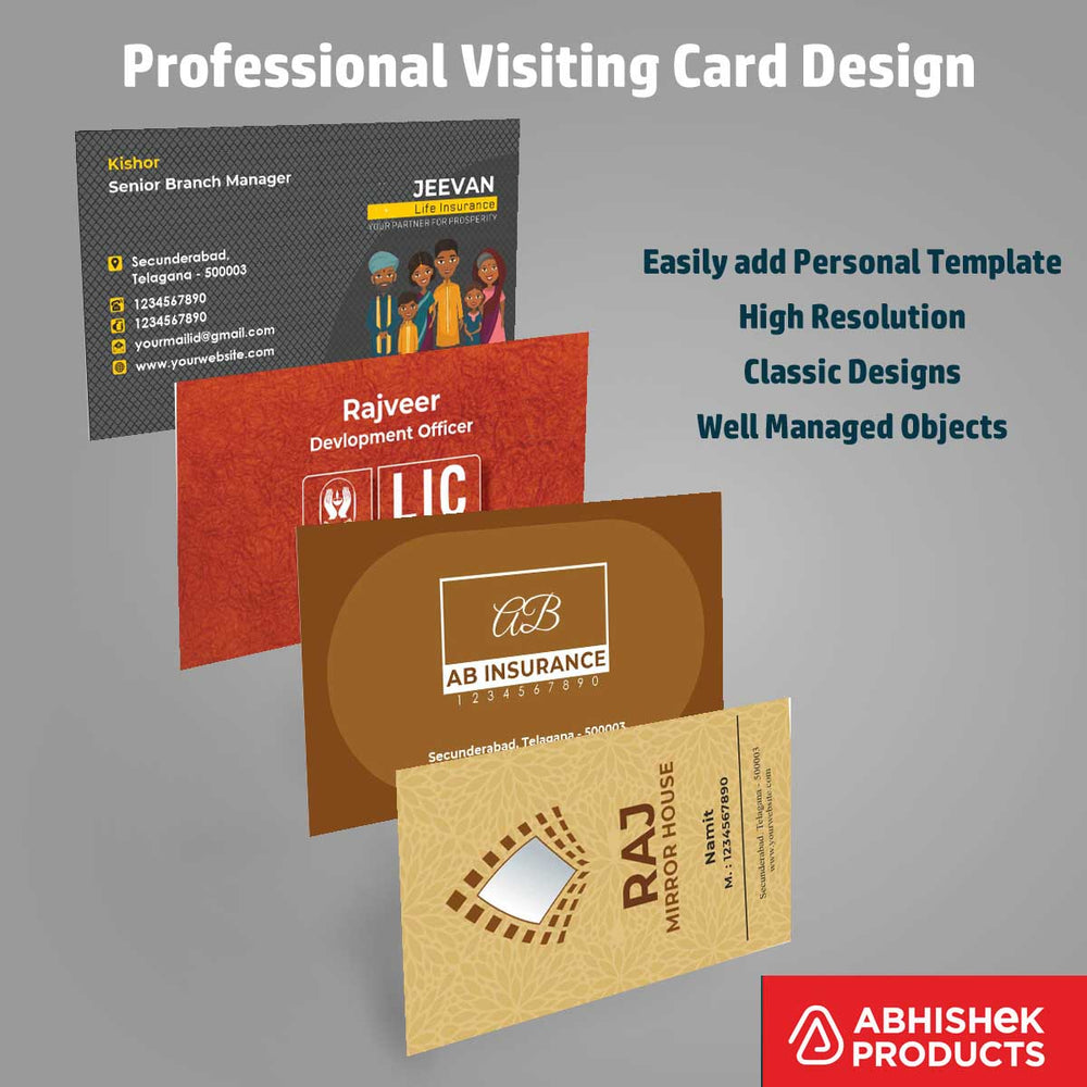 Clean Visiting Card Design Templates for manufacturing contractor marketing and commercial printing use.