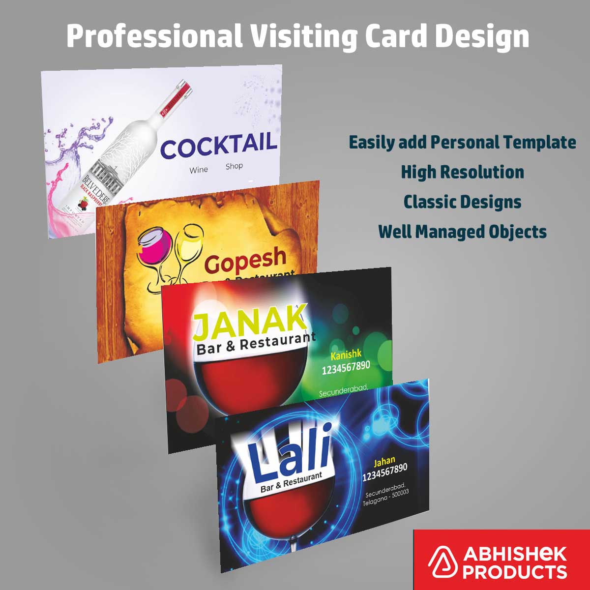 9/10 Clean Visiting Card Design Files – 100 CDR v11 Templates Files -  Transport, Veterinary Store, Pet Shop, Mirrors, Tattoo, Cake Shop, Tailor, Welding works, Painting Work, Stone Crusher