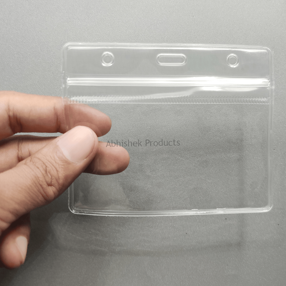 A001 – Clear Waterproof Zip Lock ID Card Holders Badge for School Office 02