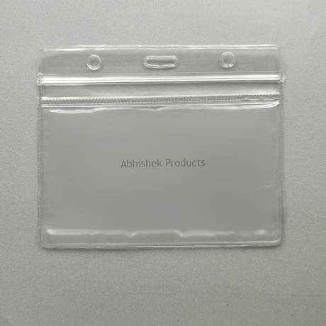 A002 – Clear Waterproof Zip Lock ID Card Holders Badge for School Office Horizontal 01