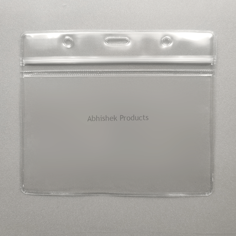 A003 – Clear Waterproof Zip Lock ID Card Holders Badge for School Office Horizontal 01