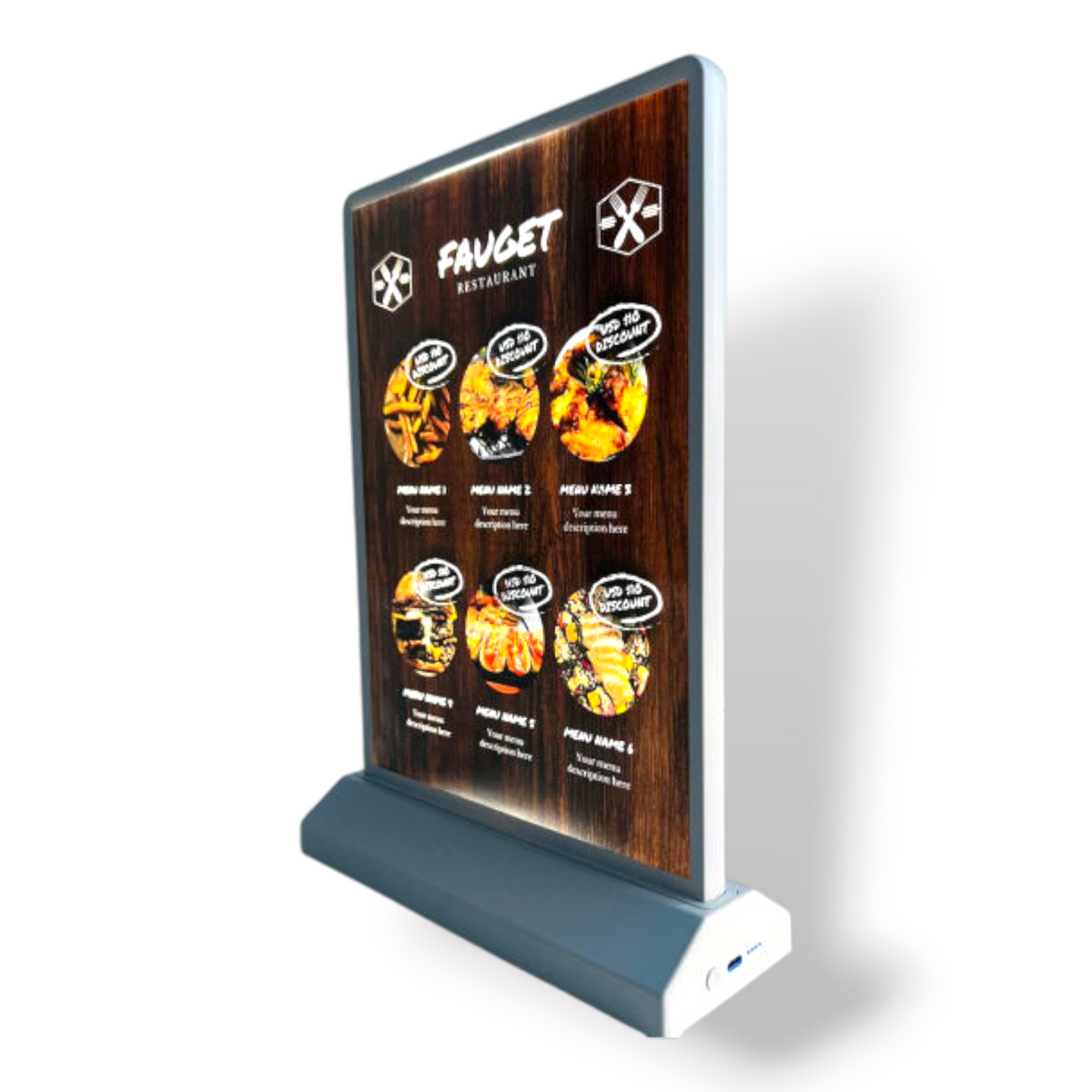 A3 LED Advertising Light Box - Rechargeable A3 Menu Display for Cafe, Restaurant, Cinema & Store