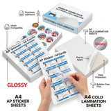 A4 AP Sticker + A4 Glossy Cold Lamination Combo Kit