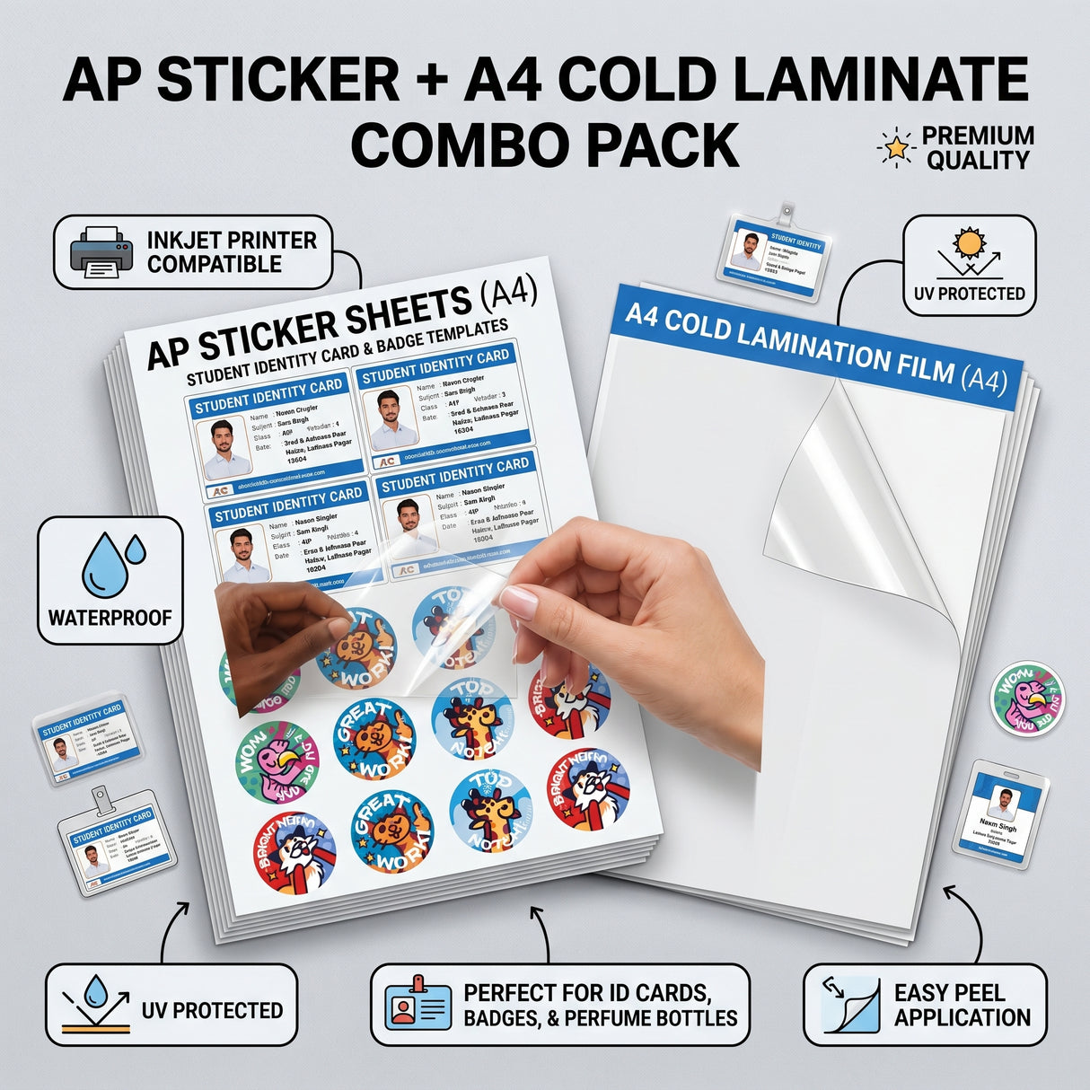 A4 AP Sticker + A4 Glossy Cold Lamination Combo Kit