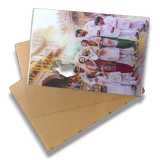 A4 Clear Acrylic Stand with sparkle gumming. Wall hanging with 2 holes. Displays family graphic. Portrait.