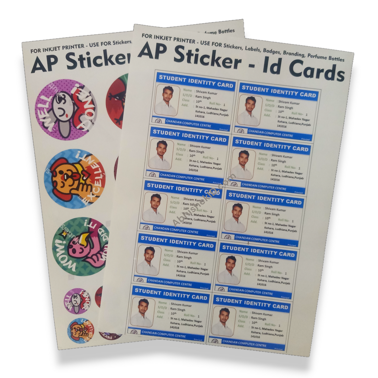 A4 Ap Sticker 130 Mic Id Card High Glossy Waterproof Non Tearable