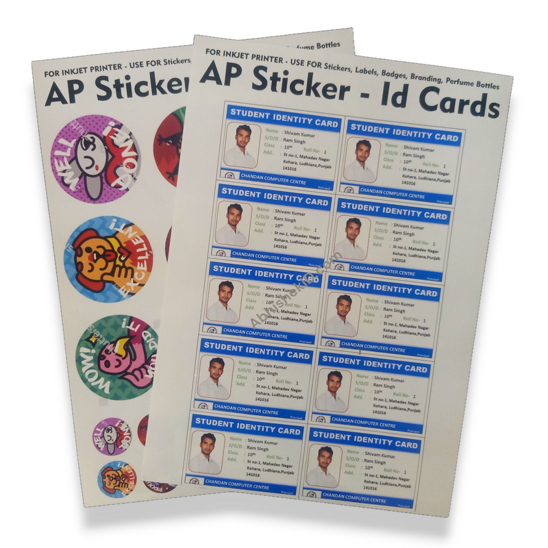 A4 AP Sticker 130 Mic Glossy ID Card | AbhishekID – Abhishek Products