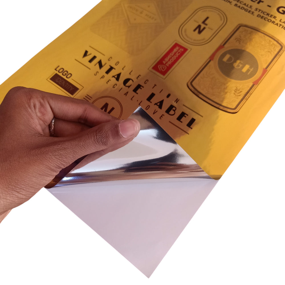 A4 Gold Promojet Sticker For Inkjet Printer For Branding, Labeling and Decoration