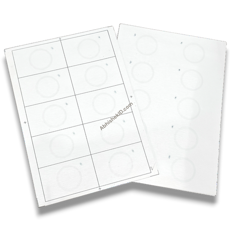Multiple A4 RFID prelam inlay sheets stacked showing blank white card sheets