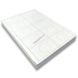 A4 size RFID inlay sheet layout showing 10 chip positions for blank card production
