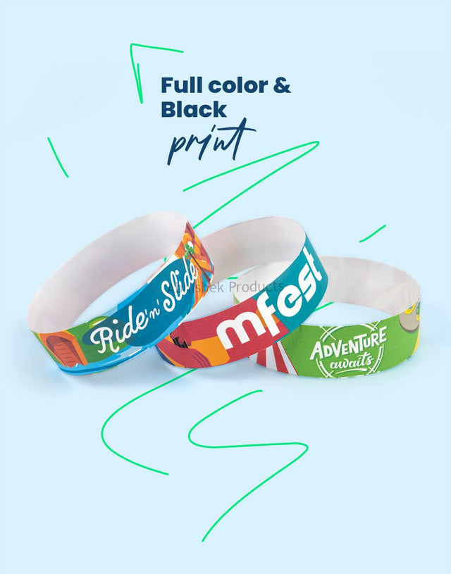 AP Wrist Bands, Inkjet LaserJet Printable Wrist Band Tyvek Paper Bands MultiColour Printable (4)