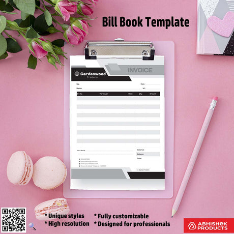 Professional bill book design template for graphic designers For Traders