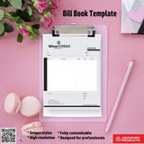 Editable bill book template with clear layout For Fashion Store