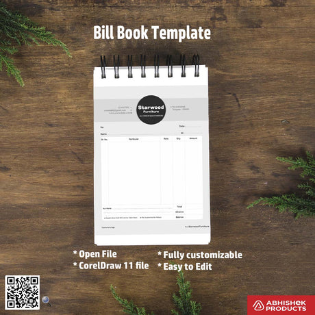 Clean structured bill book layout for printers For Furniture