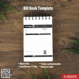 Simple editable bill book layout for studios For Traders