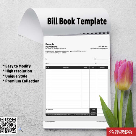 Minimal bill book design template for freelancers For Furniture