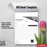 Structured customizable bill book design for graphic designers For Furniture