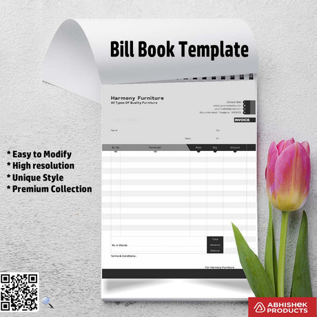 Minimalist bill book layout for small businesses For Furniture