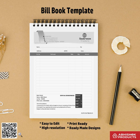 Simple bill book outline design for graphic designers For Traders